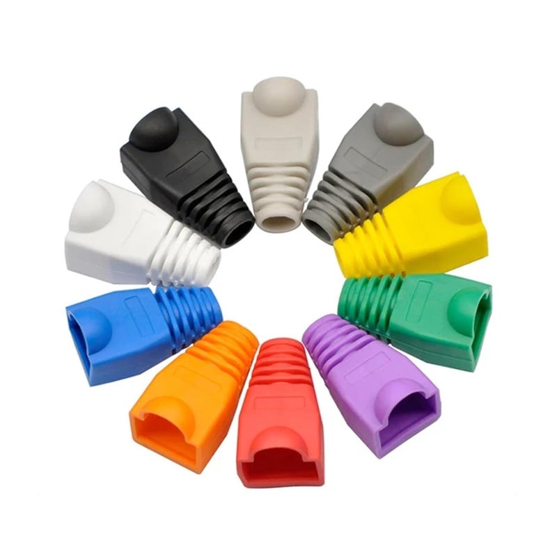 Yellow Ethernet Cable Strain Relief Boots 200Pcs Connector Plug Cover OD 6 0mm - Image 2